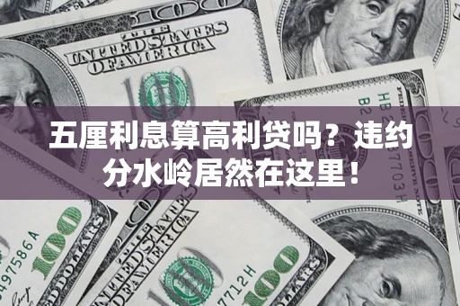 济南五厘利息算高利贷吗？违约分水岭居然在这里！